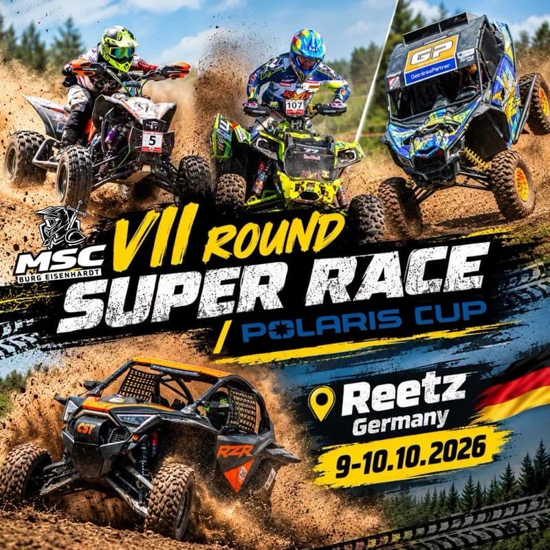 Plakát: MSC Burg Eisenhardt VII Round Super Race / Polaris Cup, Reetz, Németország, 2026. október 9–10.